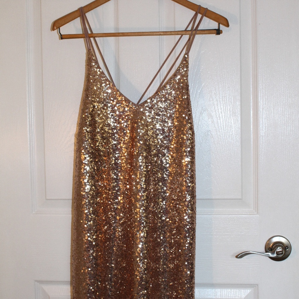 NWT Rose Gold Sparkly Dress